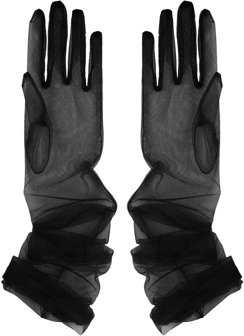 Aniler Women'S 27'' Long Tulle Gloves Sheer Bridal Gloves Opera Party Gloves Opera Christmas Costume Party Dance Gloves