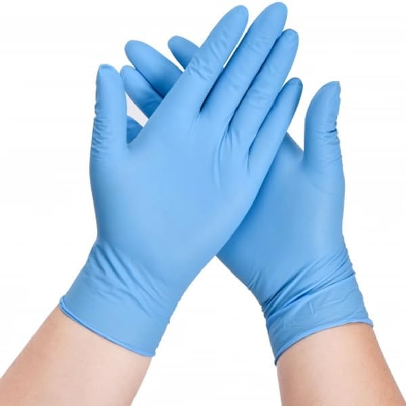 Mastermed Nitrile Tear Resistant Gloves 3.5G, Powder-Free, Latex-Free, Natural Rubber, Disposable, Medical, Cleaning, Examination, Chemicals, Tattoos, General Use, Food Safe - (100Pcs, Blue)