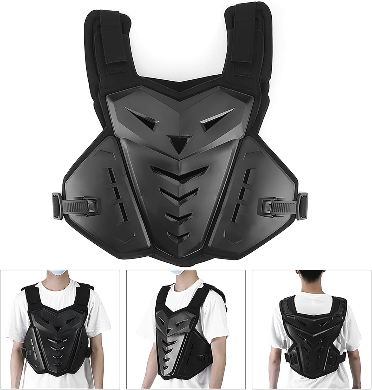 Motorcycle Body Armor Vest Dirt Bike Gear, Chest Protector Motocross Gear Motorcycle Chest Back Protector for Men Mountain Bike Protective Gear MTB Racing Off-Road image number 2