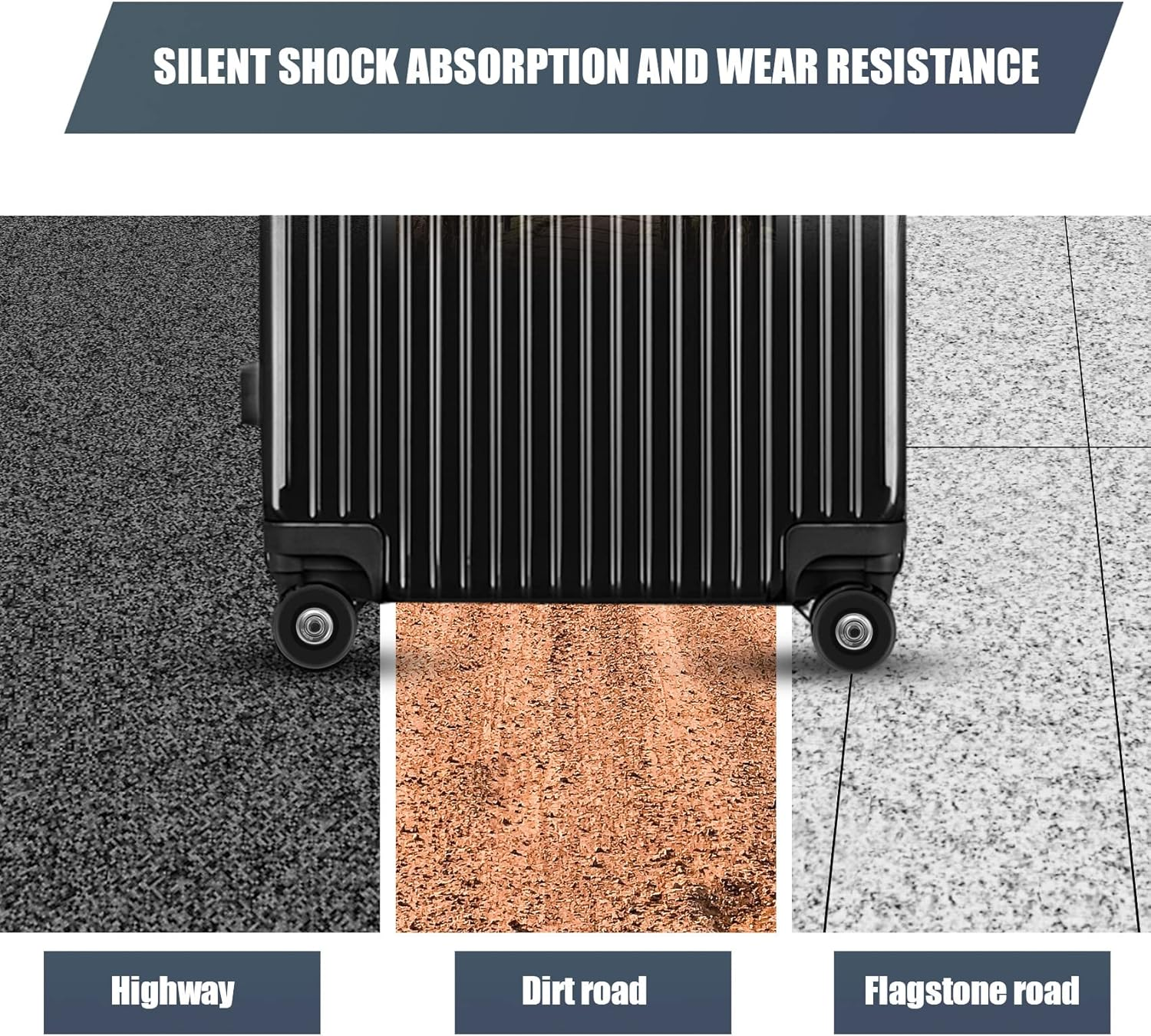 2 Sets of Luggage Suitcase Replacement Wheels Axles Deluxe Repair Tool OD 50Mm image number 3