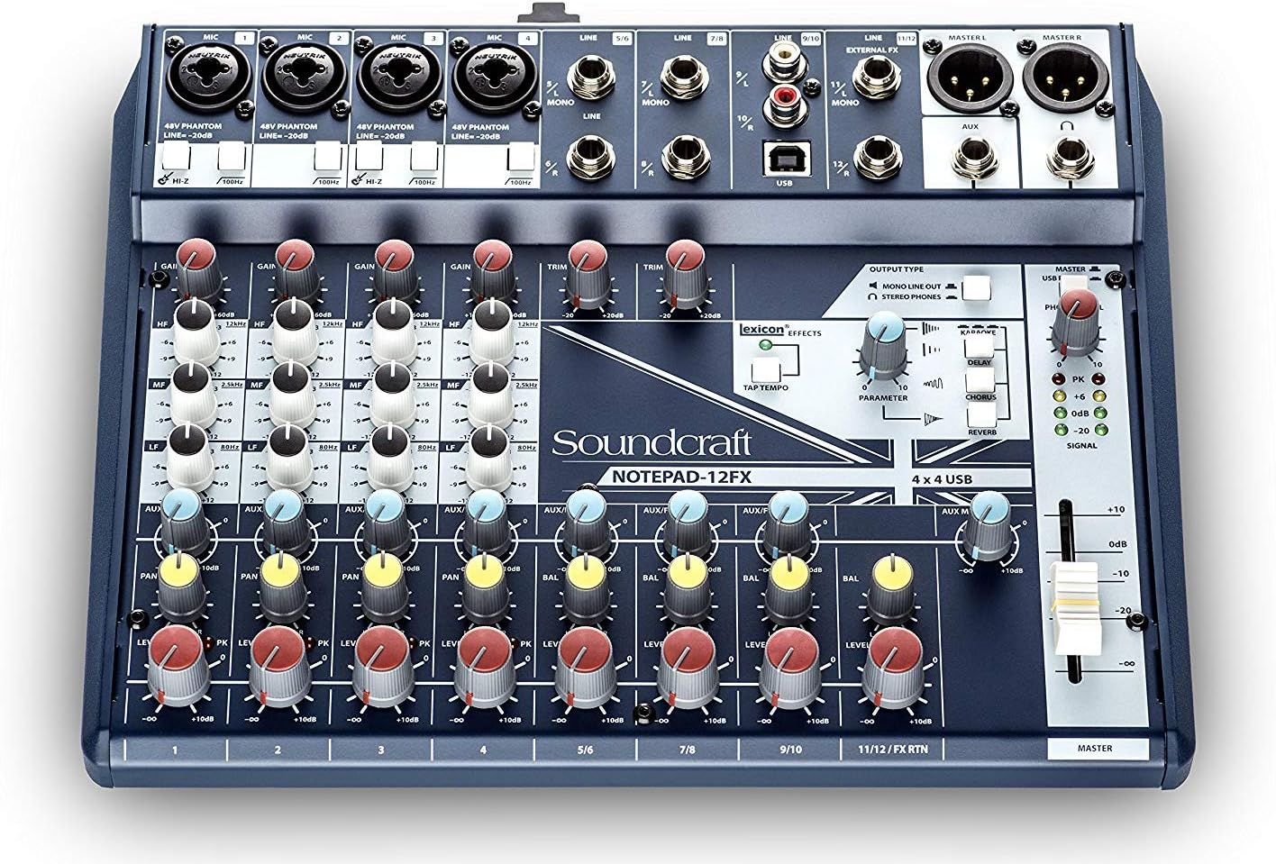 Soundcraft SCF-NTP12FX Notepad-12Fx, Blue, 12-Channel Mixer image number 6