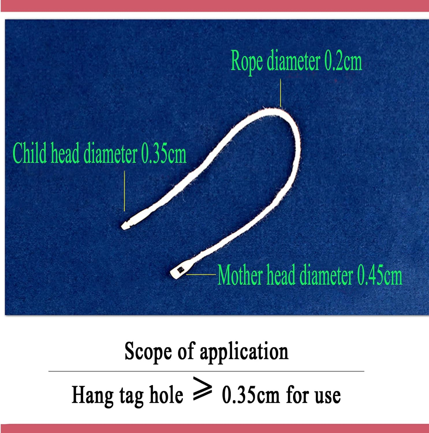 XUTONG 400PCS Hang Tag String Rope，With Snap Lock Pin Loop Fastener（White） image number 1