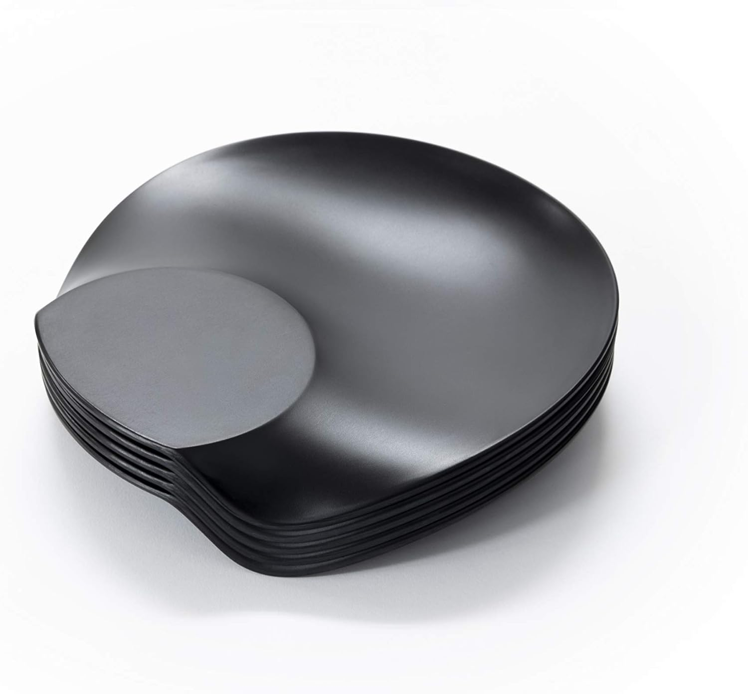 Plakira Small Plate, Black, 7.5 X 7.5 X 1.0 Inches (190 X 190 X 26 Mm), Made of Melamine Resin, Dishwasher Safe, for Standing Parties, Outdoor Activities - Black image number 2