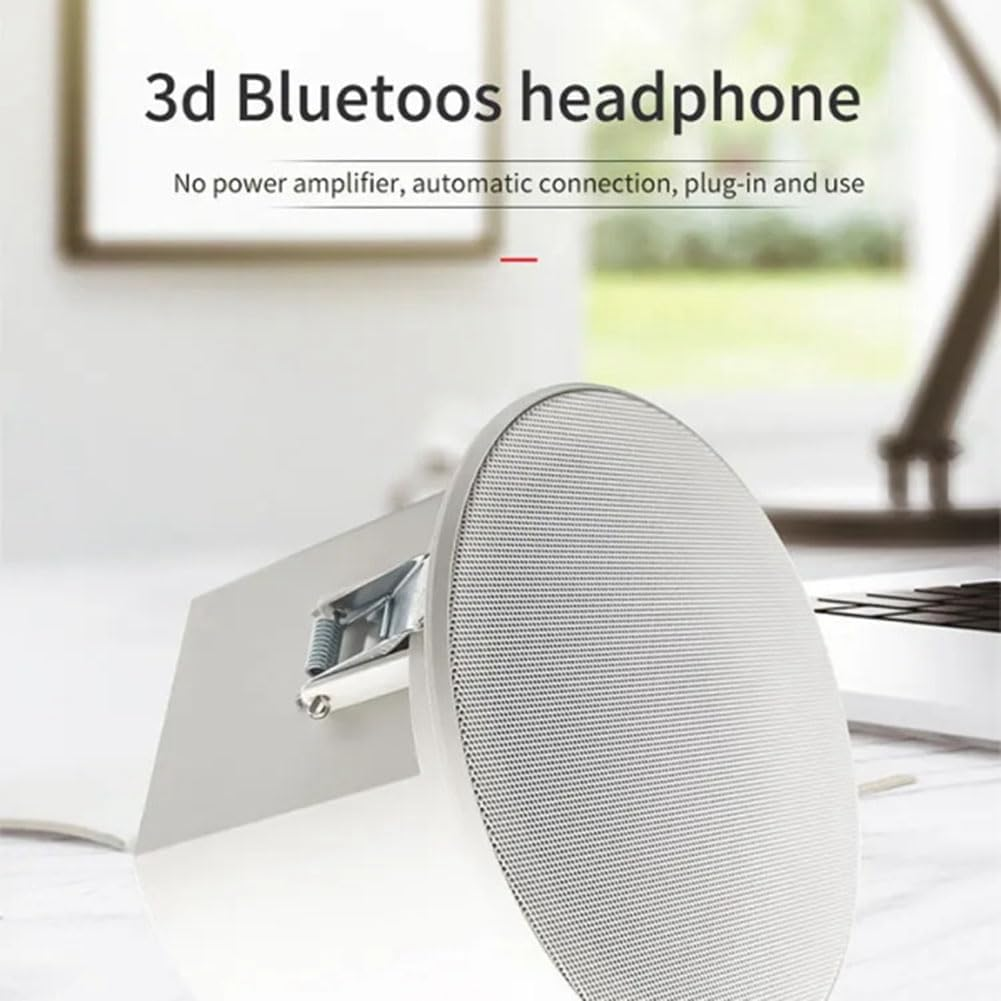 Qauffty Built-In Amplifier Full Range Bluetoothback Cover Home Theater Background Music Ceiling Speaker(A) image number 4