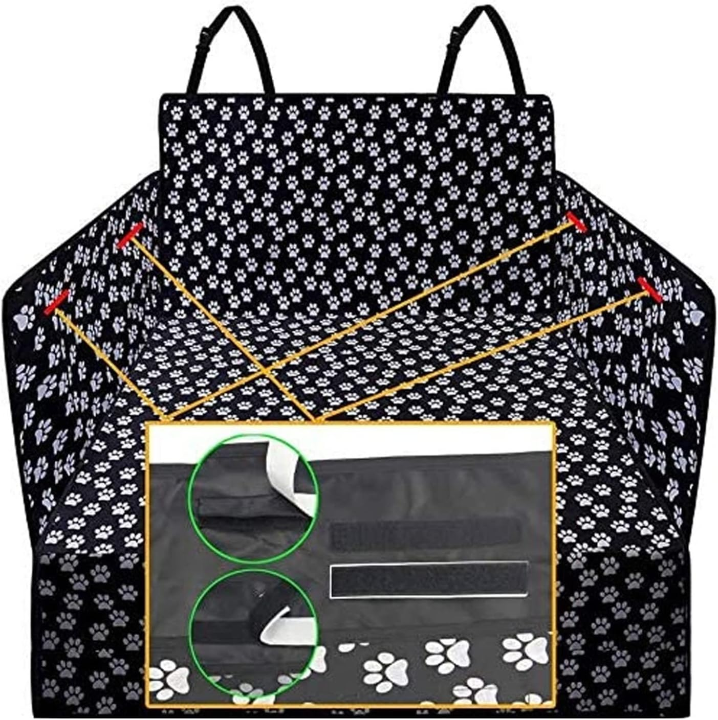 Dog Car Seat Cover Pet Car Seat Cover Cushion Dog Carrier Bag Back Hammock Protection Belt Seat Belt Dog Bag Dog Hammock(Color:F) - A image number 5