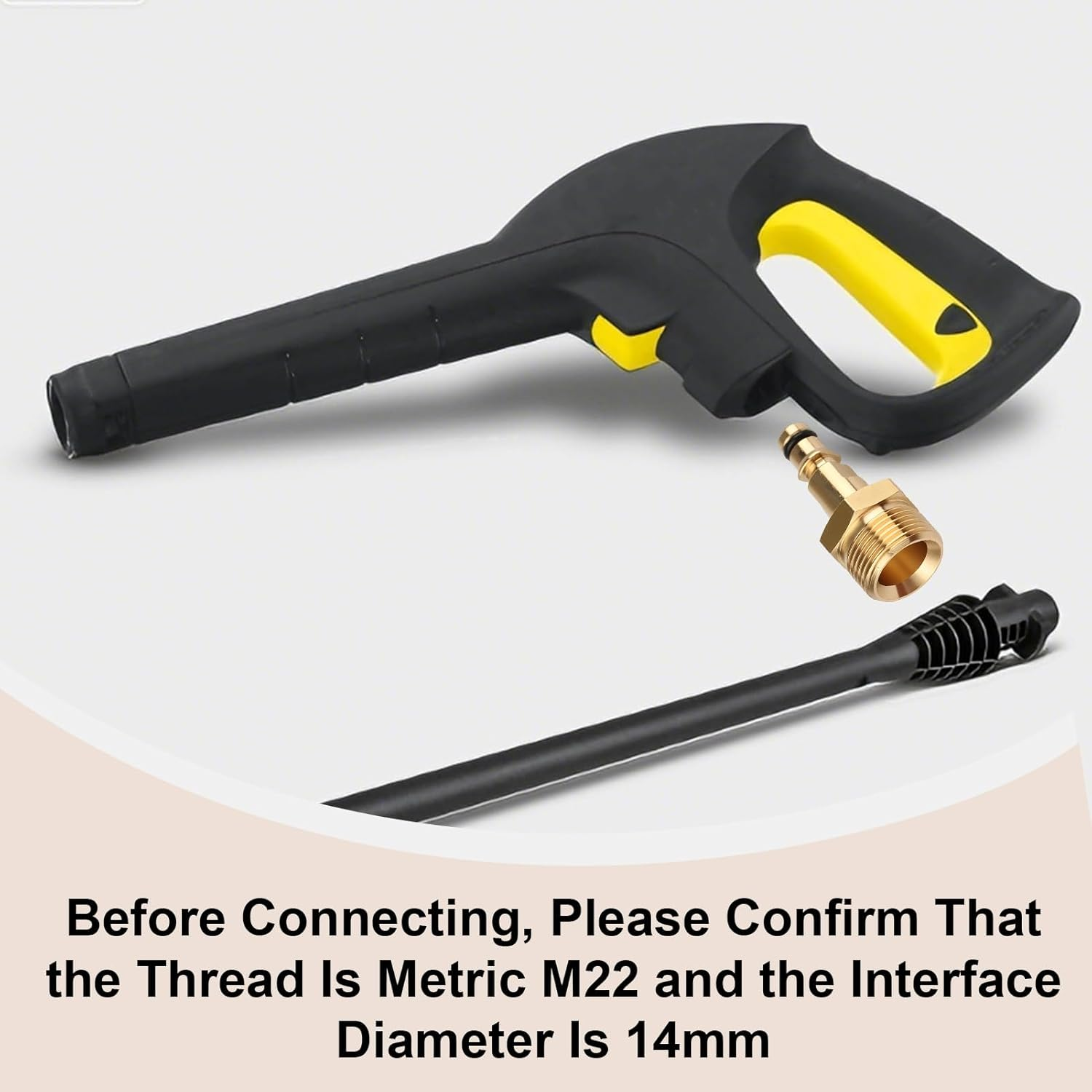 2-Piece Universal Pressure Washer Adapter Kit with M22 14Mm Quick Connect Fitting High Pressure Hose Adapter and Brass Stainless Steel Garden Accessories image number 4