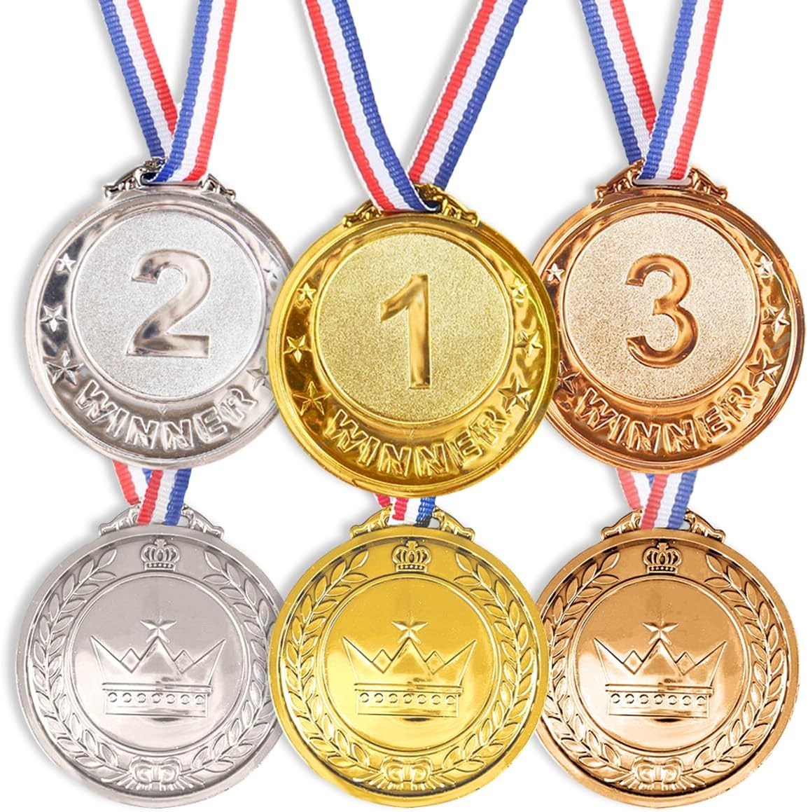 TEAONE Realistic Medals, 6 PCS Play Medals for Games, Competitions, Parties (6.55Cm/2.55In) image number 3