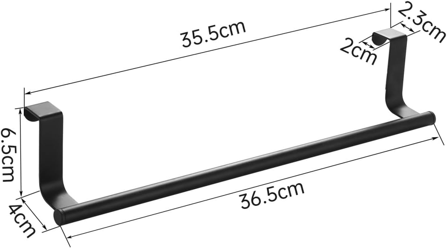 Breikuth over Door Towel Rail 35.5Cm Tea Towel Holder for Kitchen over Cabinet Towel Bar Stainless Steel 2PCS (Matte Black) image number 6