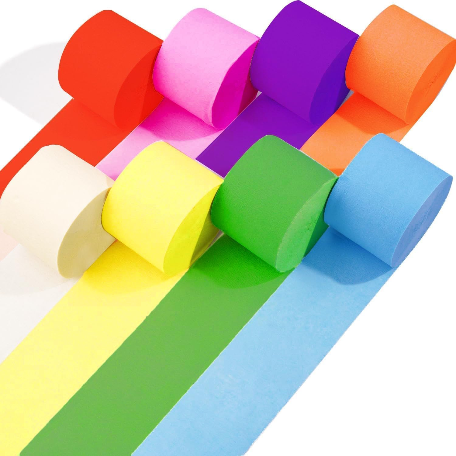 Crepe Paper Streamers Pack of 8 Unique Color Rolls - Great Stretch & Easy to Twist 82Ft Long for Birthday, Bridal Shower, Christmas, In-Door Fun Party & Rainbow Decorations image number 5