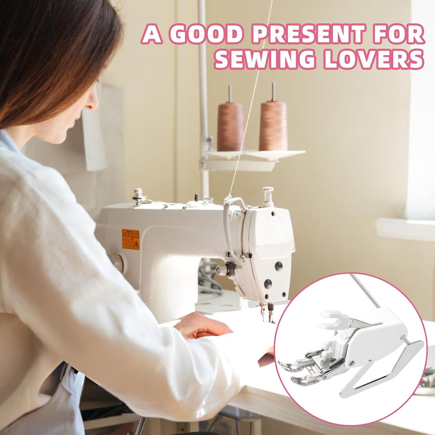 Open Toe Walking Foot W/Guide for Brother Sewing Machine Quilting and Sewing Stitch through Multiple Layers and Match Prints,Fits Brother, Janome, Singer, and More