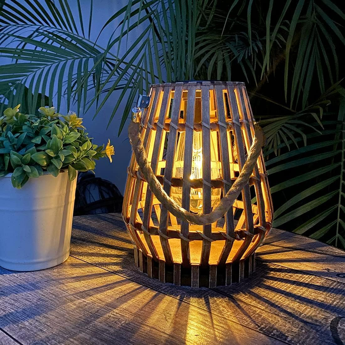 Pearlstar Solar Lanterns for Outdoors, Hanging Bamboo Solar Light, Waterproof, Solar Lights for Outdoor Garden Decoration, Balcony, Patio, Courtyard image number 6