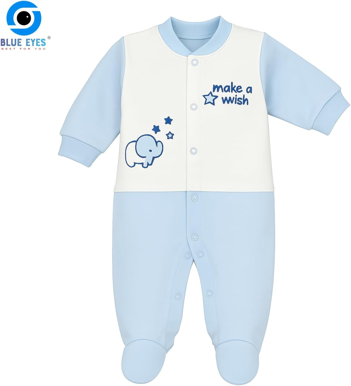 Blue Eyes Newborn Baby Gift Set, 100% Natural Cotton, First Equipment, Boys' Clothing Gift Set, Baby Outfit for Babies, 0-4 Months, 8 Pieces (Star Blue) - Koala image number 2