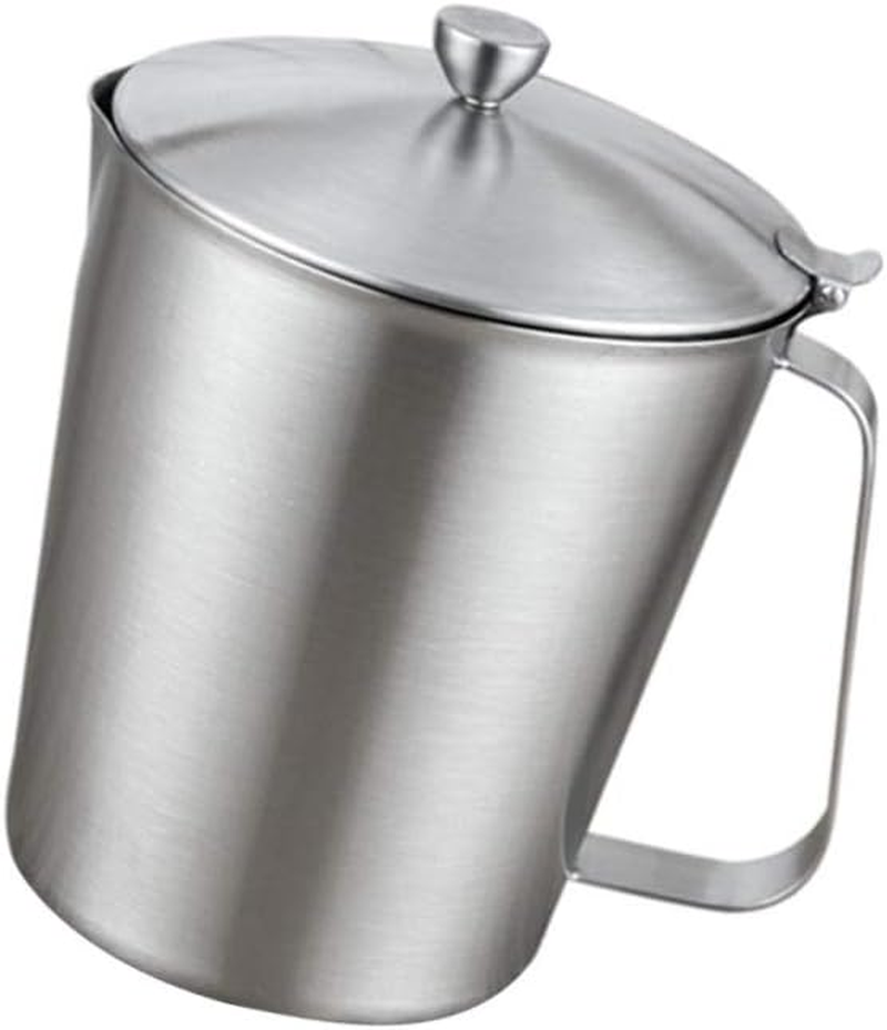 Luxshiny Frothing Pitcher with Scale Milk Cup Frother Jug Cup Glass Pitcher with Lid Milk Frother Cup Milk Frothing Jug Espresso Glass Measuring Cups for Liquids Milk Tea Coffee Pot image number 2