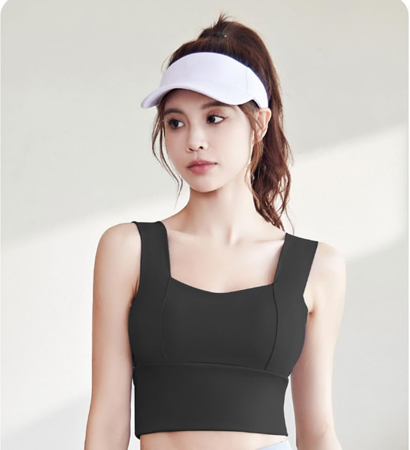 FLYTENG Wide Shoulder Strap Sports Bras for Women Racer Back Running Bra Workout Crop Tank Tops Longline Sports Bra Push Up image number 5