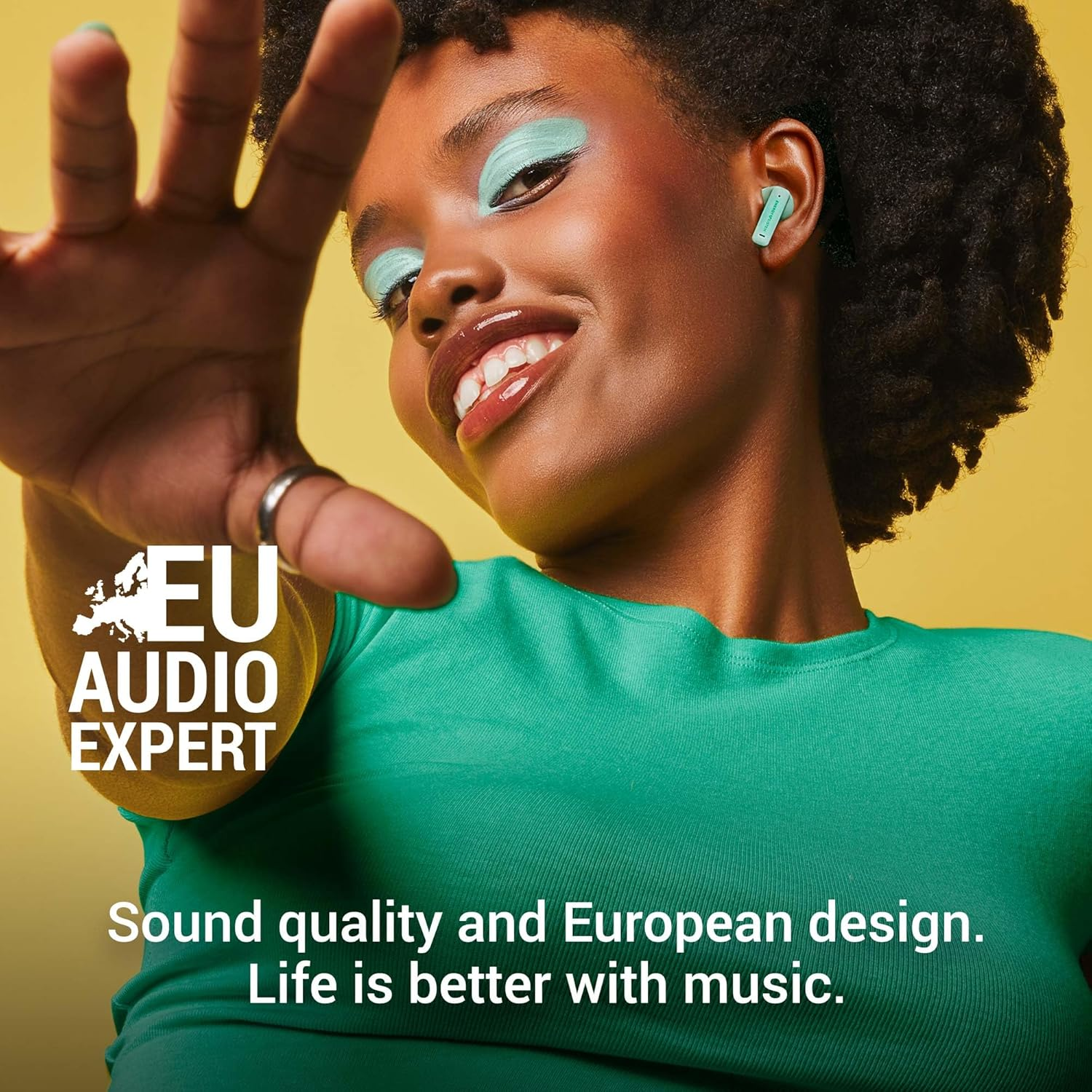 Energy Sistem Streetmusic True Wireless Headphones (Recycled Plastic, 20 Hours Battery Life, Compact Design, 13 Mm Driver, Microphone, Voice Assistant)