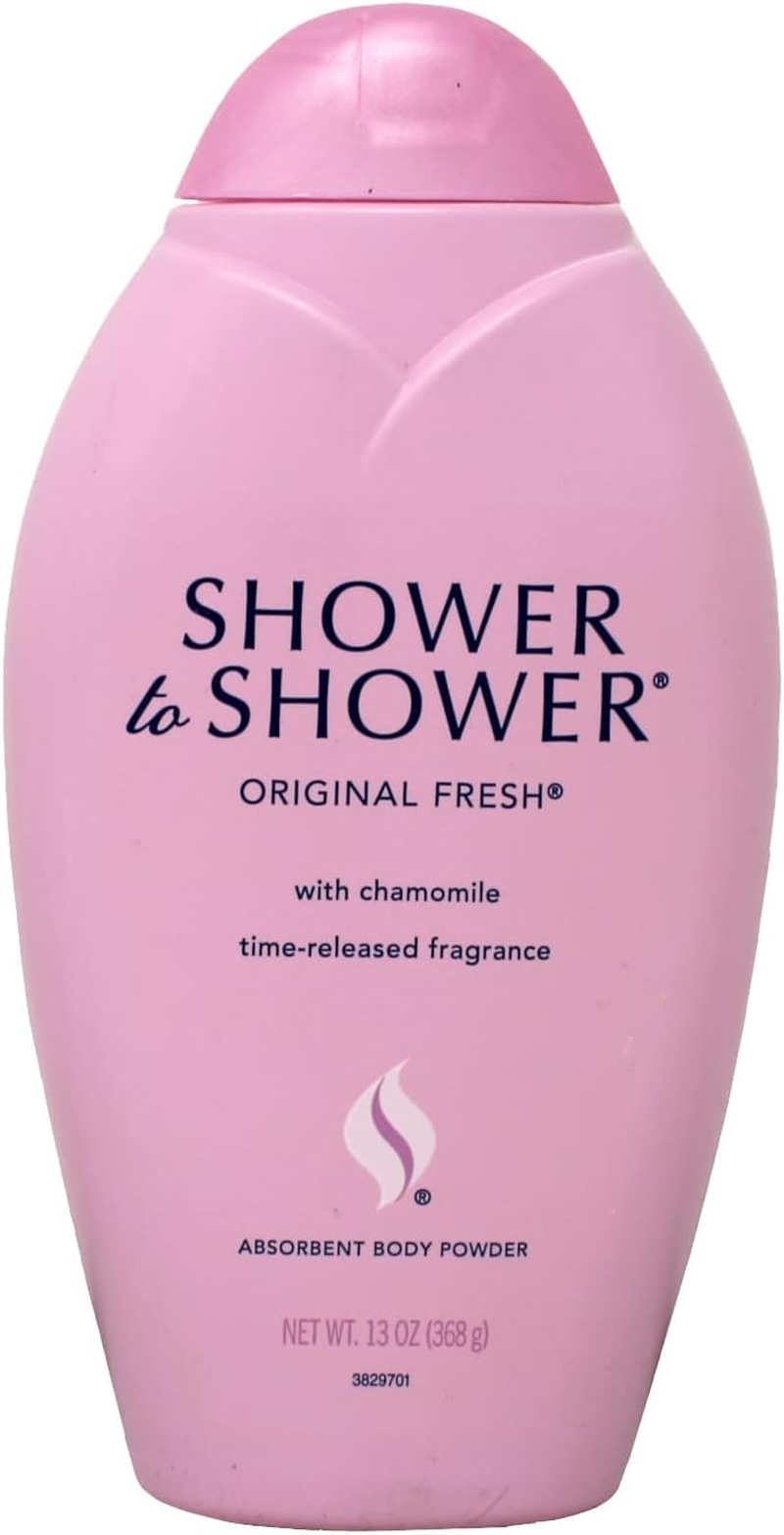 Shower to Shower Absorbent Body Powder, Original Fresh with Chamomile, 13-Ounce Bottles (Pack of 2) image number 2