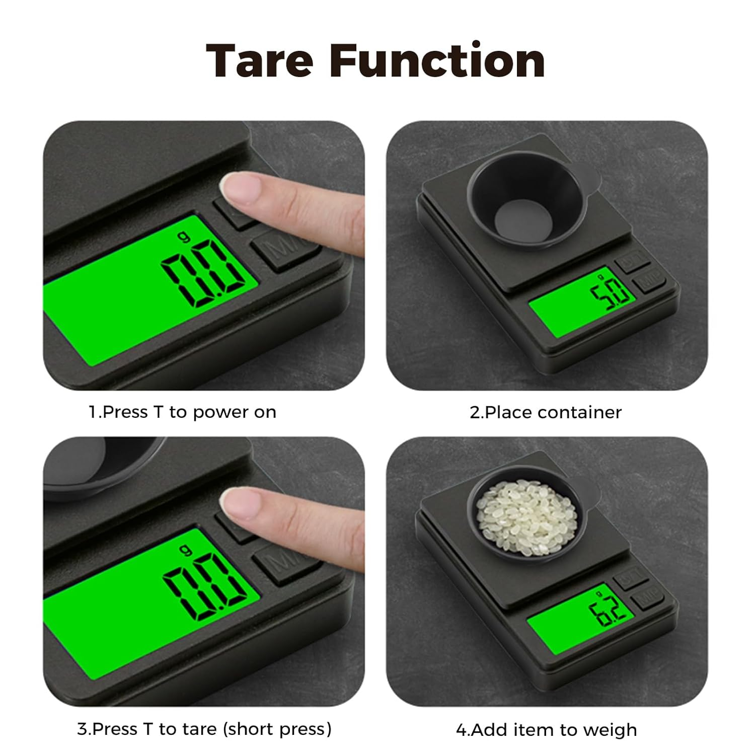 Coffee Scale with Timer, 0.1G Precision Digital Kitchen Scale, Caffobiz Compact Espresso Scale for Coffee Brewing, Compact Pocket Design, Large LCD Display image number 4