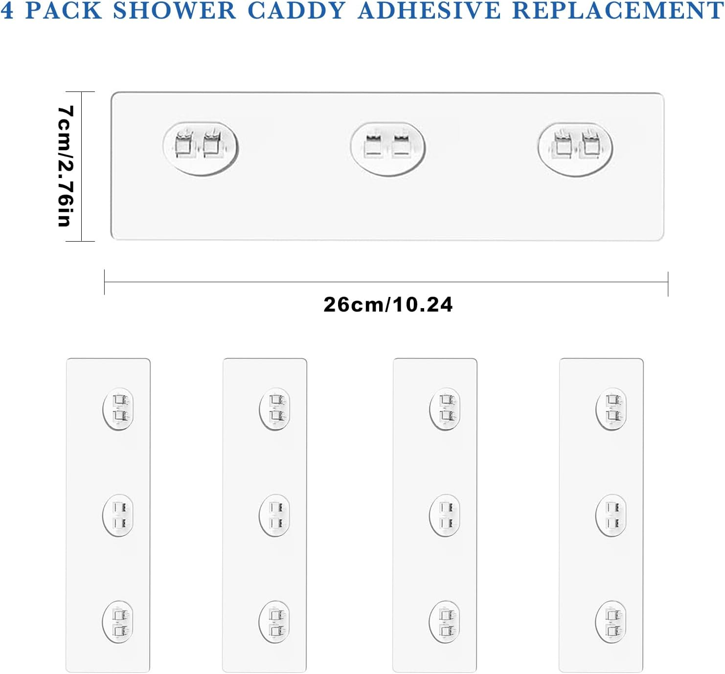 4PCS Shower Caddy Adhesive Replacement,Shower Adhesive Hooks,Bath Organizer,Bath Stickers for Shelves,Wall Showers Caddy,Baths Rack Hanging,Bathroom Shelf,Bathroom Storage image number 4