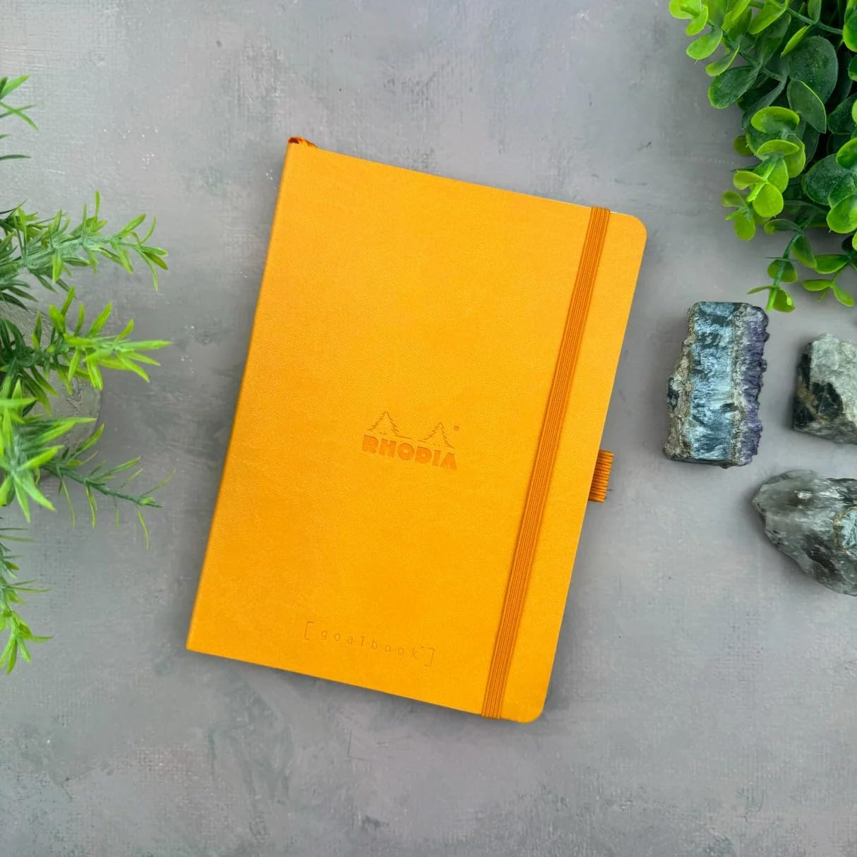 RHODIA 117755C - Soft Notebook Bullet Journal Goalbook Orange - A5 - Dotted Dot - 240 Pages - 90G Ivory Clairefontaine Paper - 2 Ribbons, Elastic Closure - Faux Leather Cover - Taupe image number 3