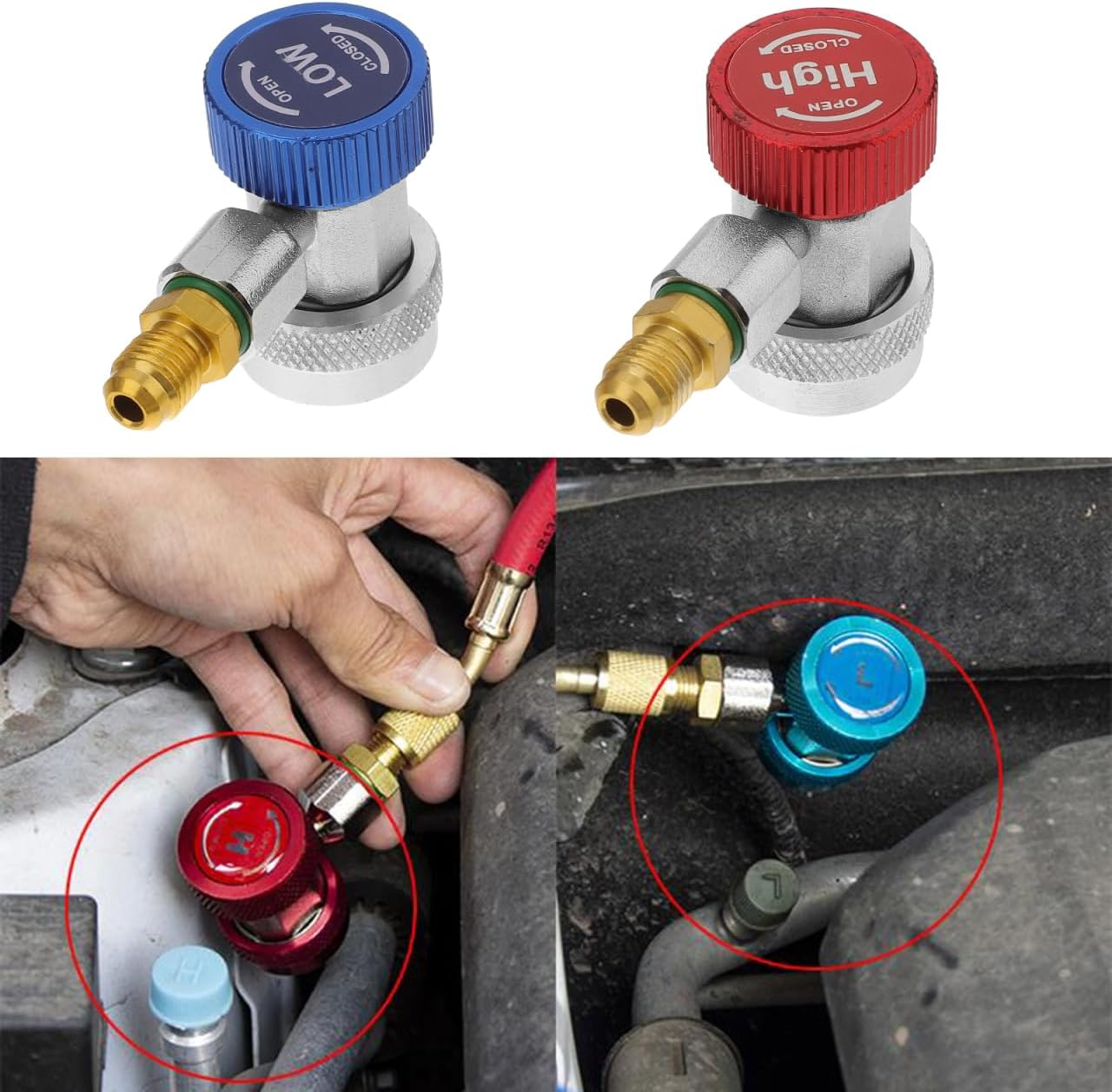 Sherchpry Car Air Conditioning Tool Set R134A Quick Coupler Adapter Automotive Ac Fittings Metal Sae Connector for Vehicle Aircon Hose Maintenance image number 1