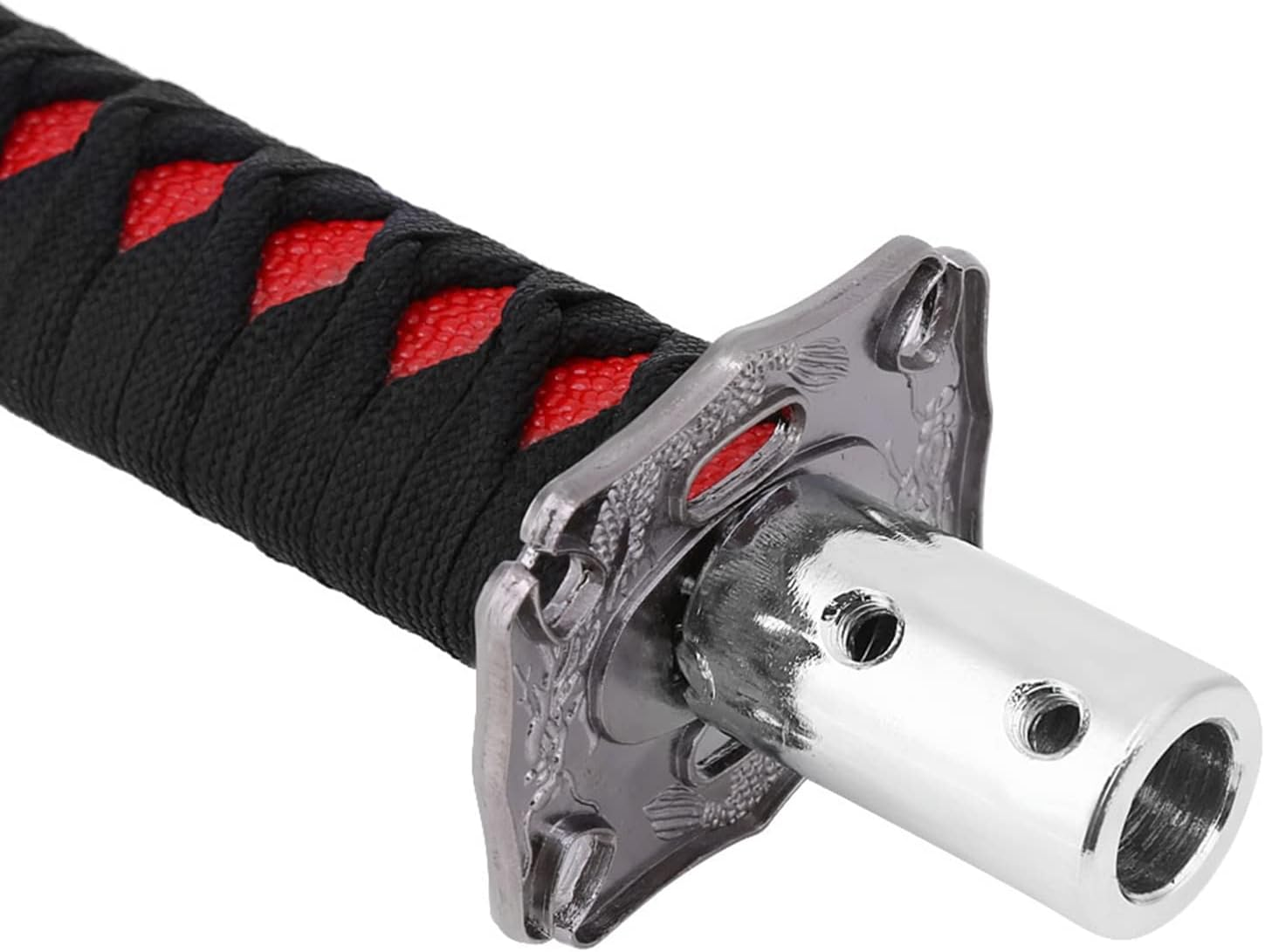 Katana Shift Knob Samurai Sword Gear Shifter with 4 Adapters, Universal Fit for Most of Manual Transmission and Automatic Transmission without Lock/Button, Black+Red image number 6