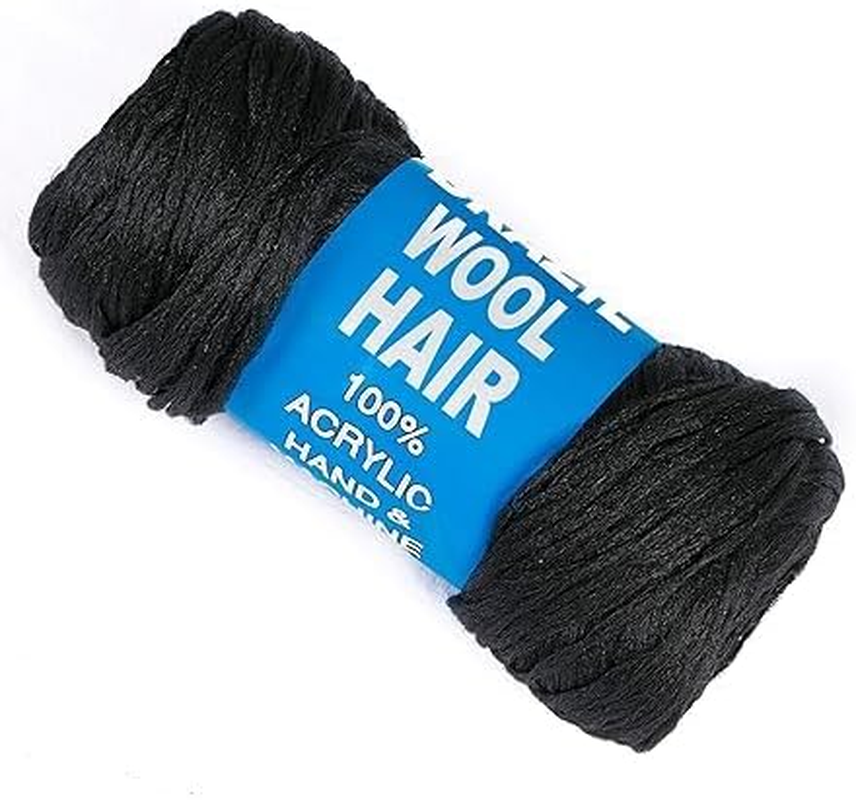 3 X 80 G Brazilian Wool Hair Braids Black - with Extra Gift - All African Braids Styles - Twist Wraps