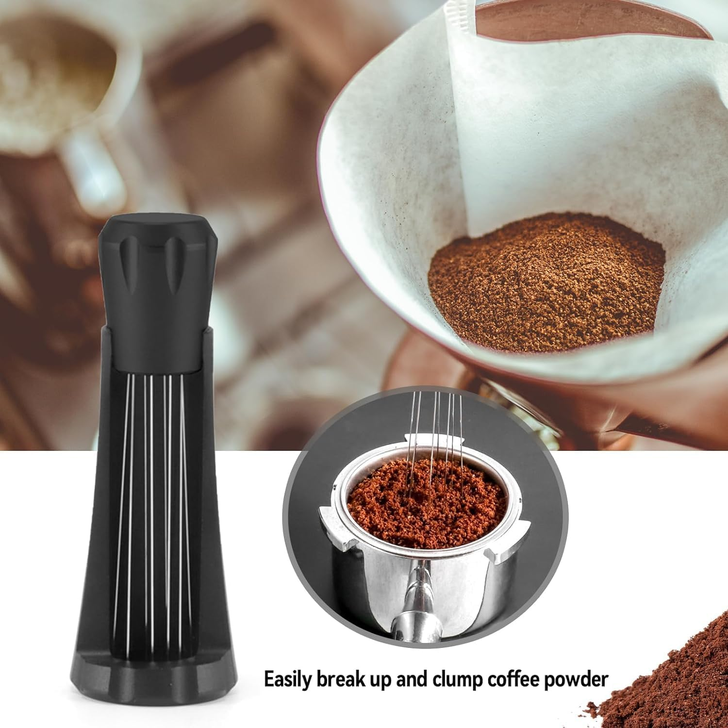 Stainless Steel Needles Barista Tool, 1Pc Stirring Tamper Distributor WDT Tool Espresso Needle Stirrer Stirring Tool with Stand 304 Stainless Steel 12 Needles 0.4Mm Coffee Tamper Distribution Tool image number 5