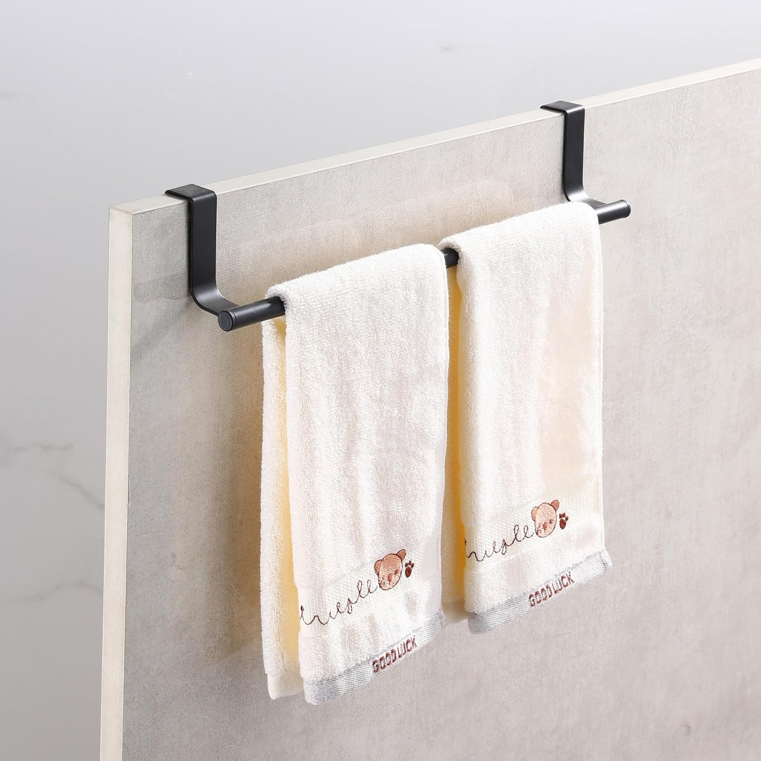 Breikuth over Door Towel Rail 35.5Cm Tea Towel Holder for Kitchen over Cabinet Towel Bar Stainless Steel 2PCS (Matte Black) image number 2