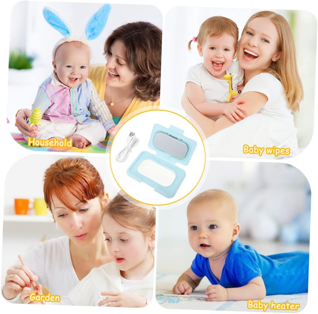 Totority 2Pcs Dry Wipes Warmer Portable Travel Tissue Heater Wet Tissue Heater for Home and Car Use Abs Material Safe and Convenient