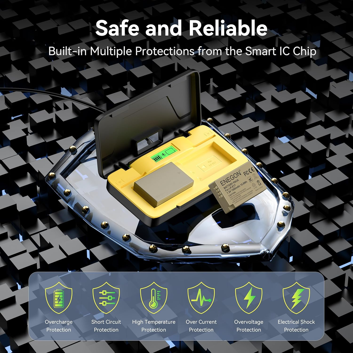 ENEGON LP-E17 20W Dual Battery Storage Fast Charger Set (2X 1500Mah) Compatible with Canon R10, R8, RP, R50, R100, M3, M5, M6, 200D, 250D, 77D, 750D, 760D, 800D, 8000D and More image number 4