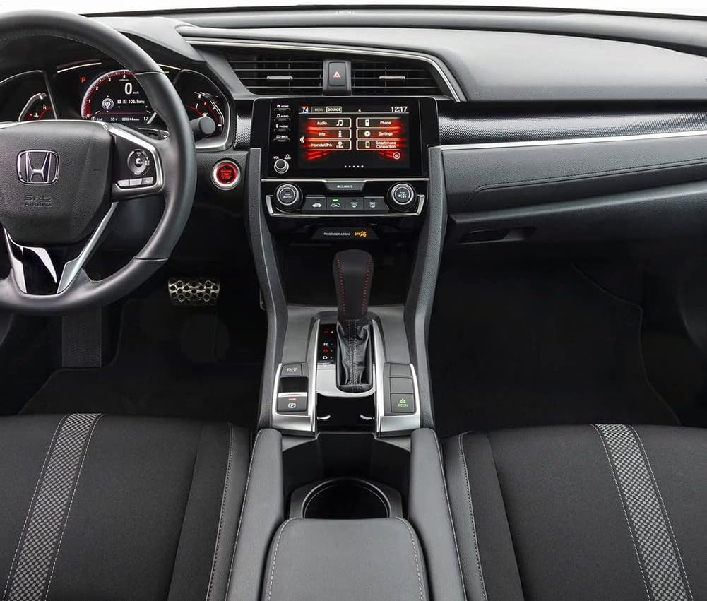 Auto Car Leather Gear Shift Knob Cover for Honda Civic 10Th Gen 2021 2020 2019 2018 2017 2016 Accessories (B) - B image number 5