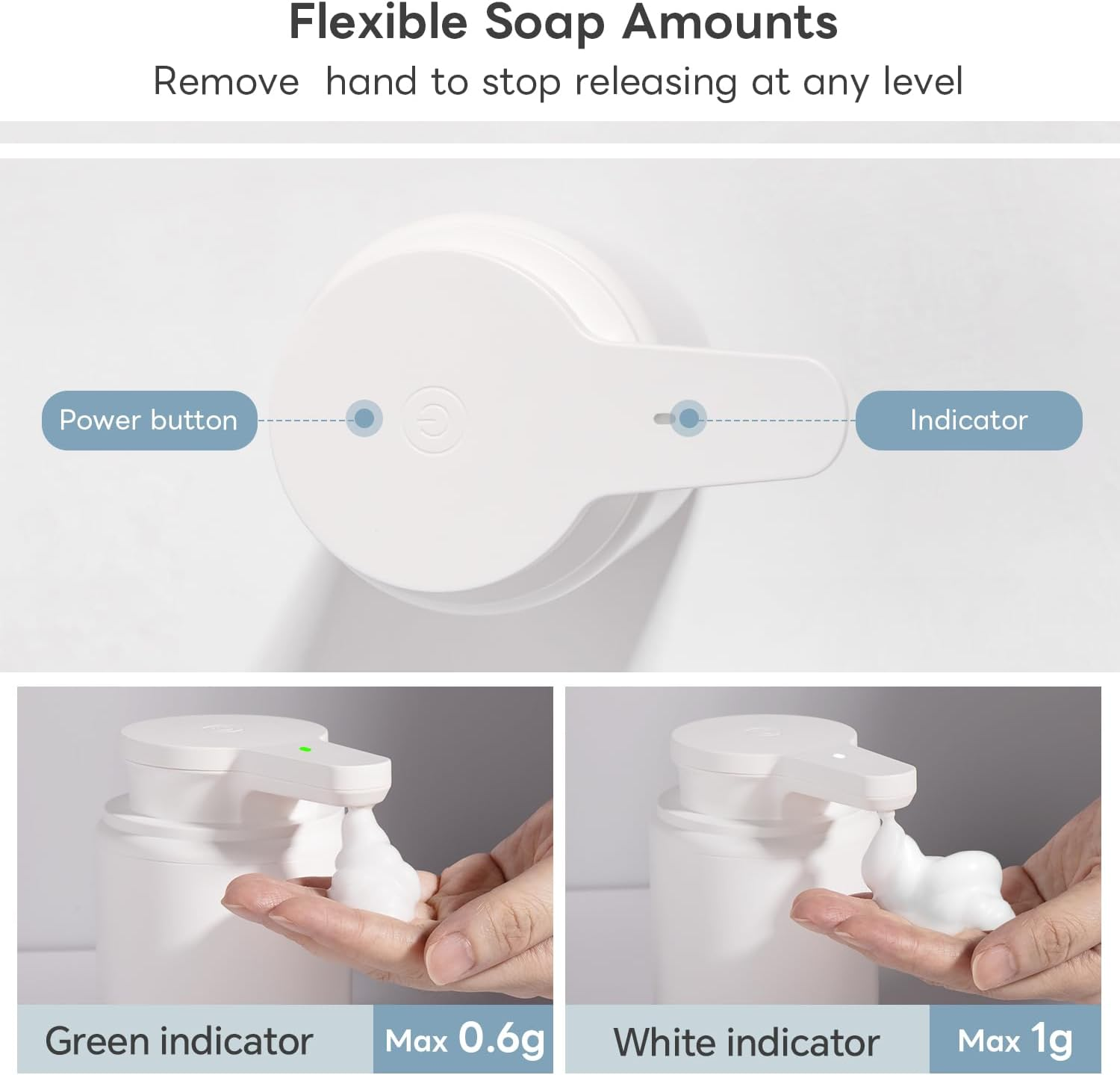 Automatic Foaming Soap Dispenser, Rechargeable Touchless Foam Hand Soap Dispenser for Bathroom, Soap Pump for Kitchen, Water-Resistant, Xmas Gift 10Oz image number 2