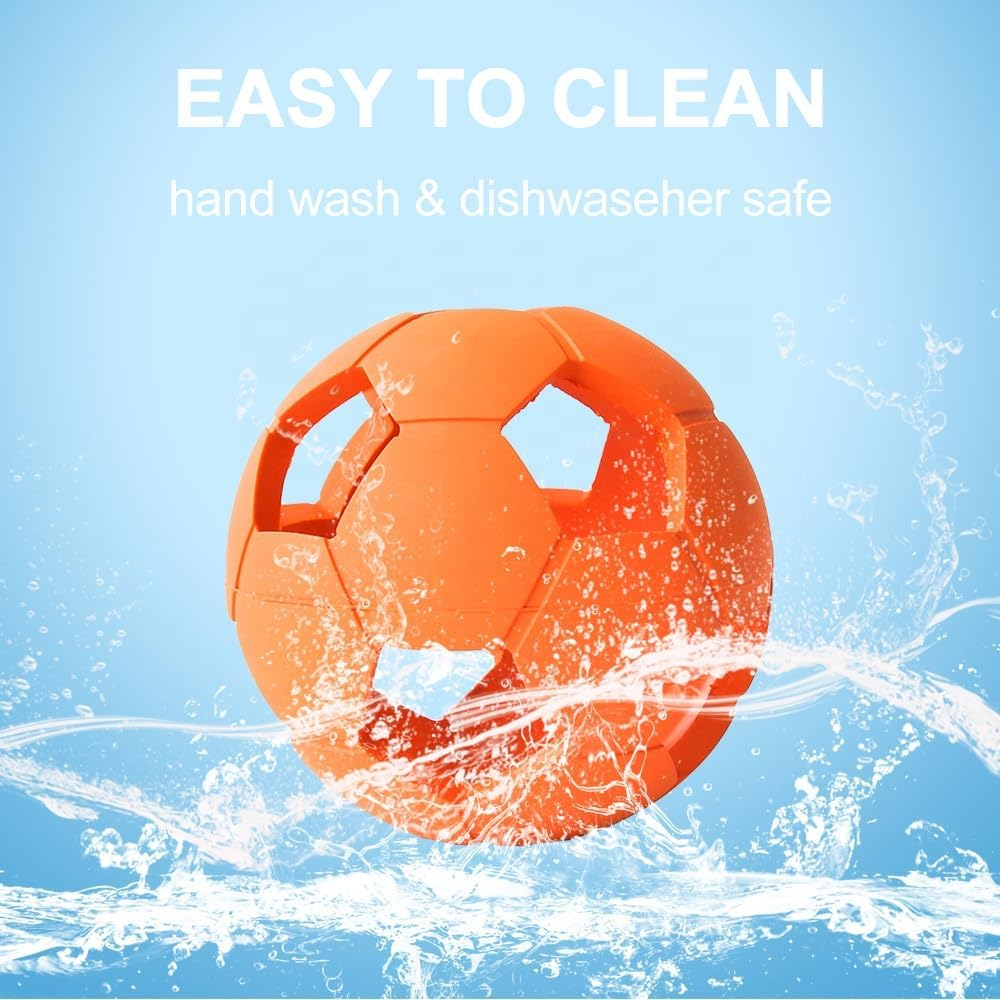 Interactive Dog Soccer Ball Toy, Natural Rubber, Non Toxic & Eco Friendly, High Bounce Ball for Fetch and Play, Dishwasher Safe (Green, Medium) image number 6