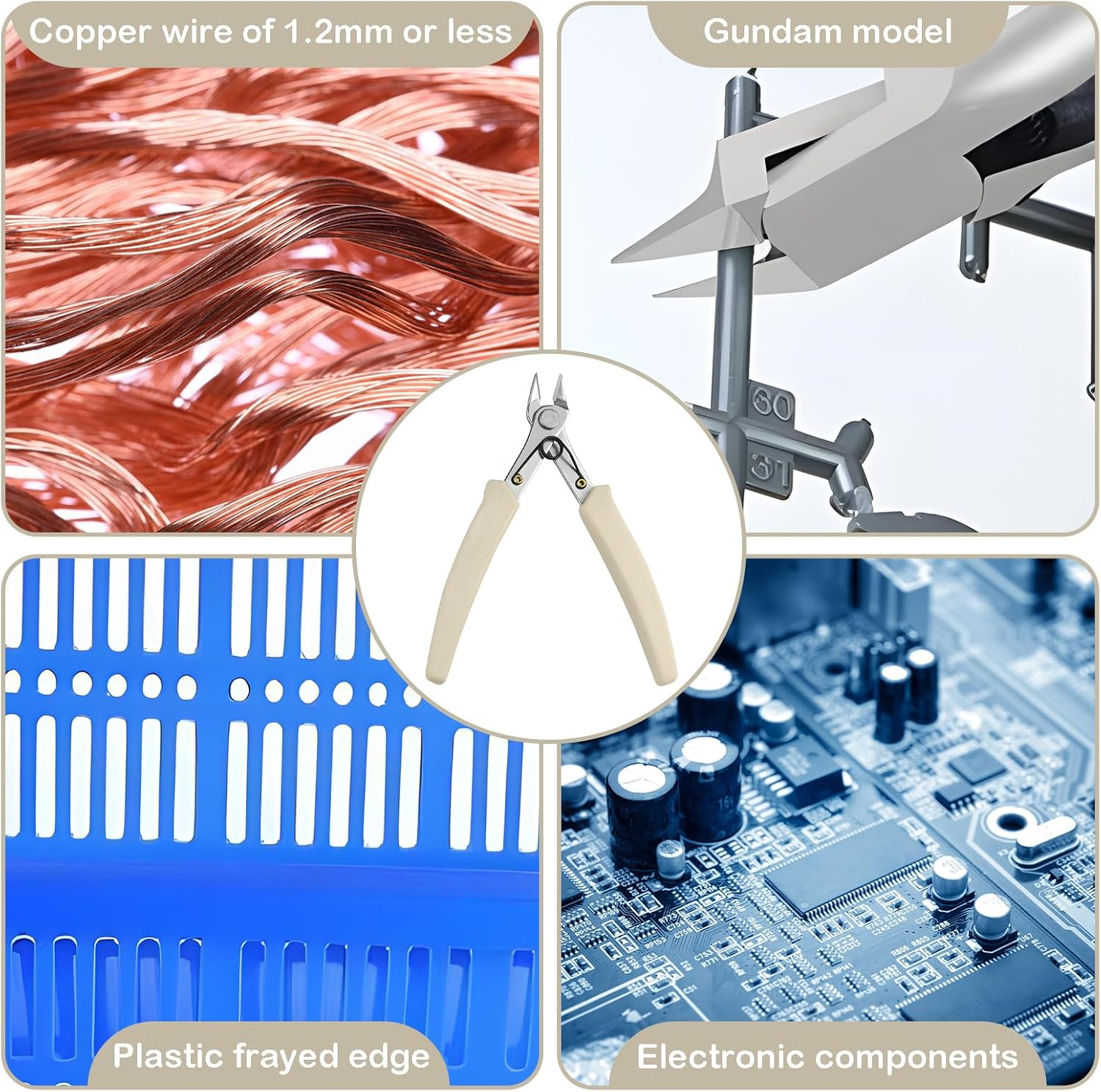 1 X Manicure Nail Clippers, Rhinestone Stitches, Gemstone Removal Cutter, Mini Electronic Side Cutter, Stainless Steel Pliers, Precise Cutter for Model Making, Nail Art, Plastic, Copper Wire, Portable image number 6