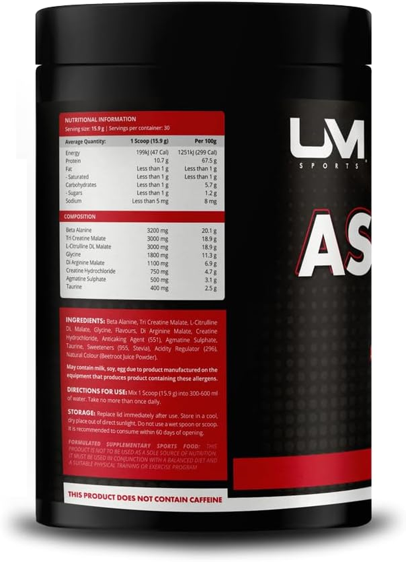 UM Sports Ascend Non-Stim Pre-Workout - Nitric Oxide Boost, Enhanced Endurance & Pump - No Caffeine - Preworkout Supplement Drink for Men & Women (Watermelon Wonder, 30 Serve) image number 5