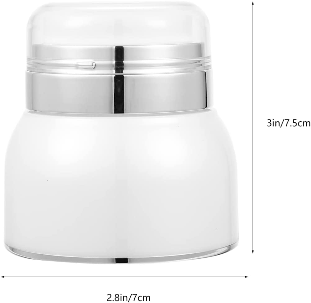 Lurrose Travel Skincare Containers 2Pcs Airless Pump Jars Lotion Dispenser with Pump Acrylic Airless Cosmetic Container for Toiletries Moisturizer Cream, 30Ml Travel Toiletries Containers image number 3