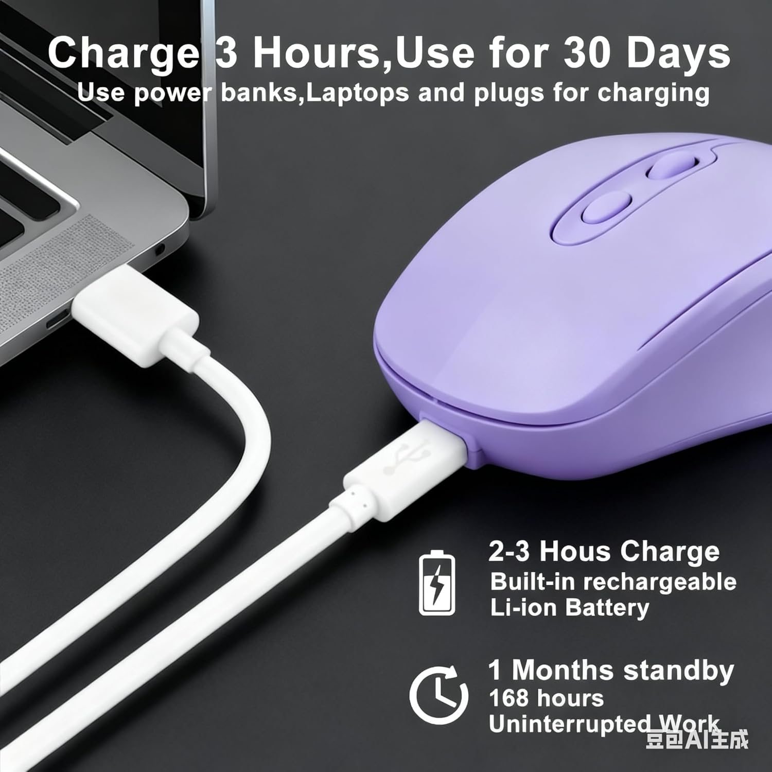 Bluetooth Mouse,Rechargeable Wireless Mouse for Laptop/Ipad/Macbook Pro/Air, Silent Mouse Portable Slim for Surface Pro/Pc/Lenovo/Samsung Tablet - Cyan image number 5