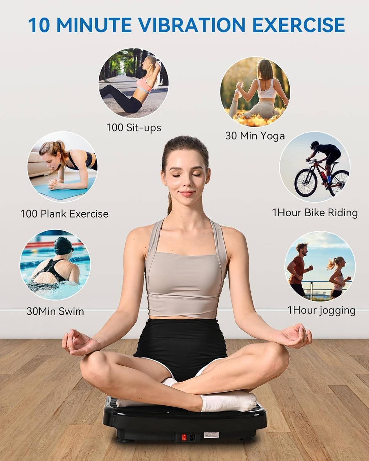 Wacloud Vibration Plate Exercise Machine &ndash; 99 Speed Whole Body Workout Vibration Platform with Resistance Bands & Remote, Weight Loss & Home Fitness Equipment image number 6