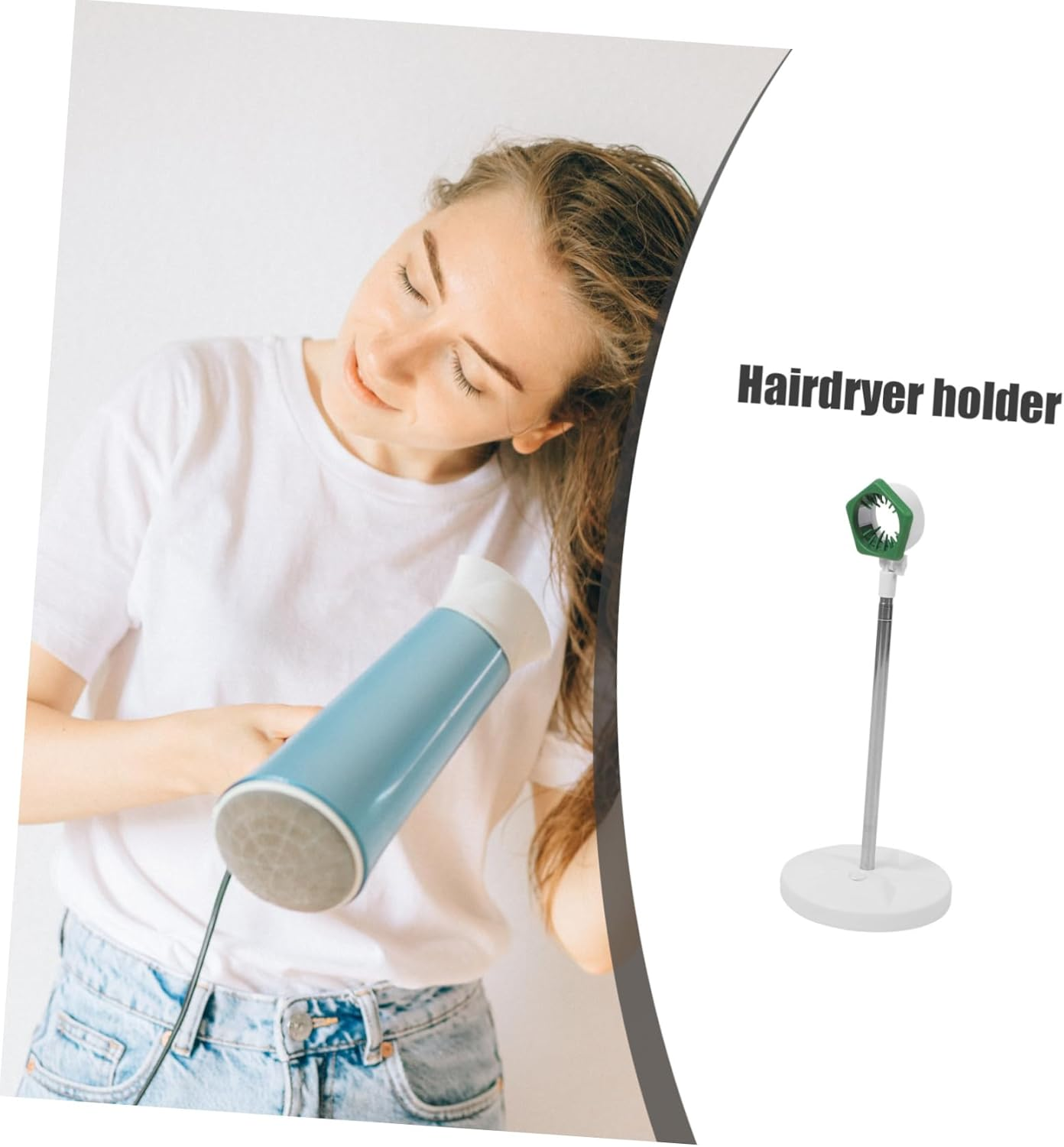 Minkissy Adjustable Height Hair Dryer Stand Holder Hands Hair Dryer Stand for Easy Access image number 4