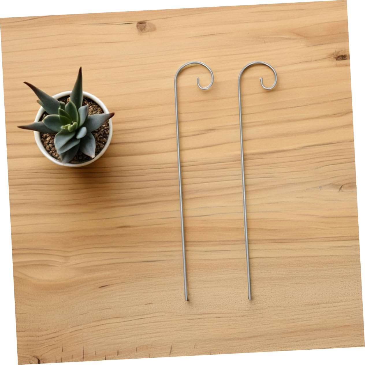 INOOMP 20Pcs Mini Shepherd Hook Garden Plant Sign Stake Metal Garden Markers Stake Outdoor Lawn Ornament Hanger for Hanging Plants Signs Decorations image number 5
