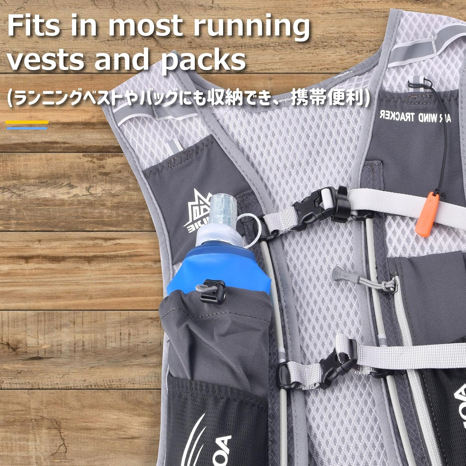 Azarxis Hydration Bladder Soft Water Bottles, Bpa-Free, Leak-Proof, Sports Soft Flask Water Bladder for Backpack, Hiking, Jogging, Camping, Climbing - Blue image number 2