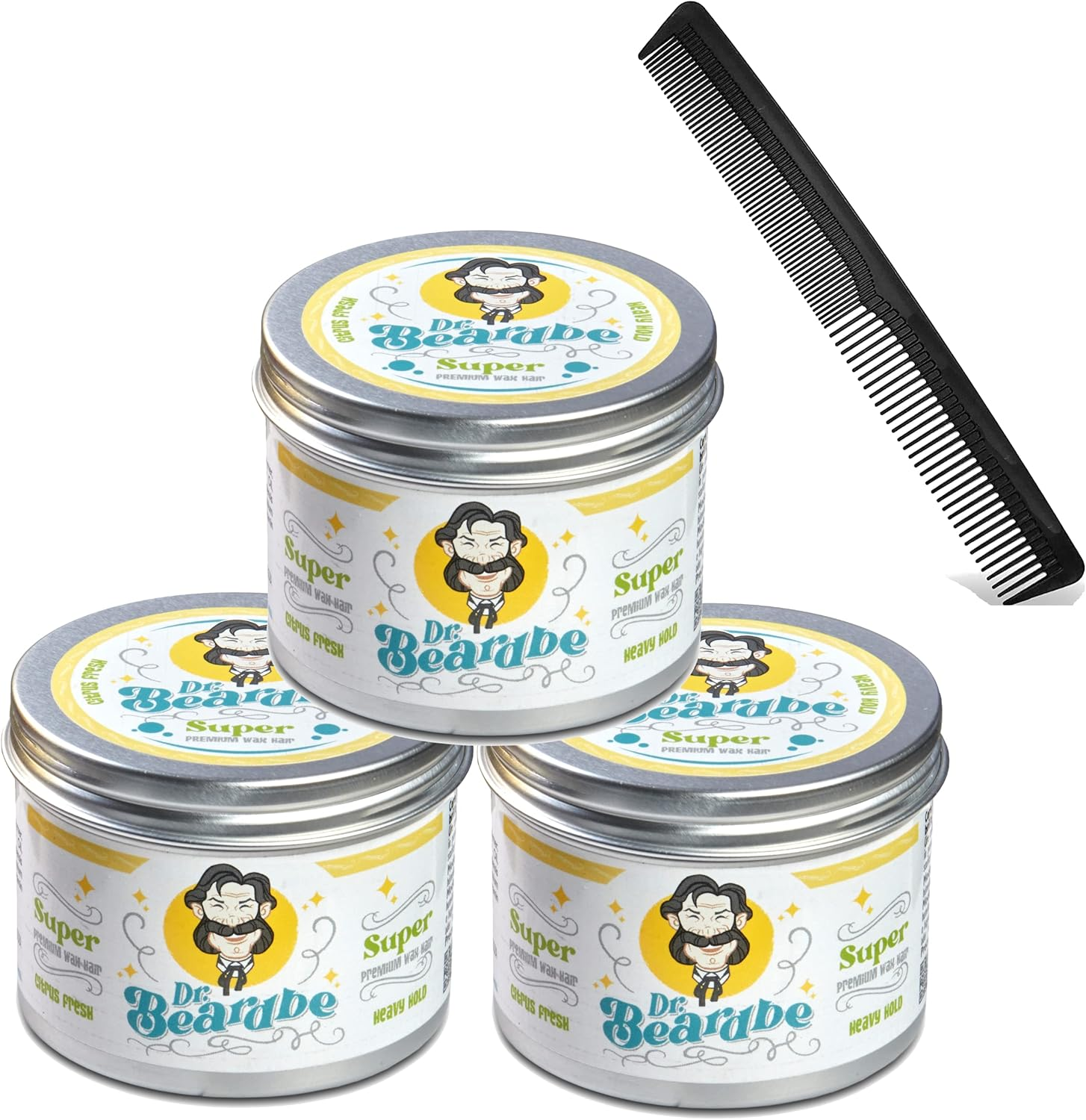 BEARDBE Super Strong Hair Wax Pack for All Hair Types with Gift Comb, Citrus Aroma and Extra Strong Hold, Intense Shine (Super Strong) image number 5