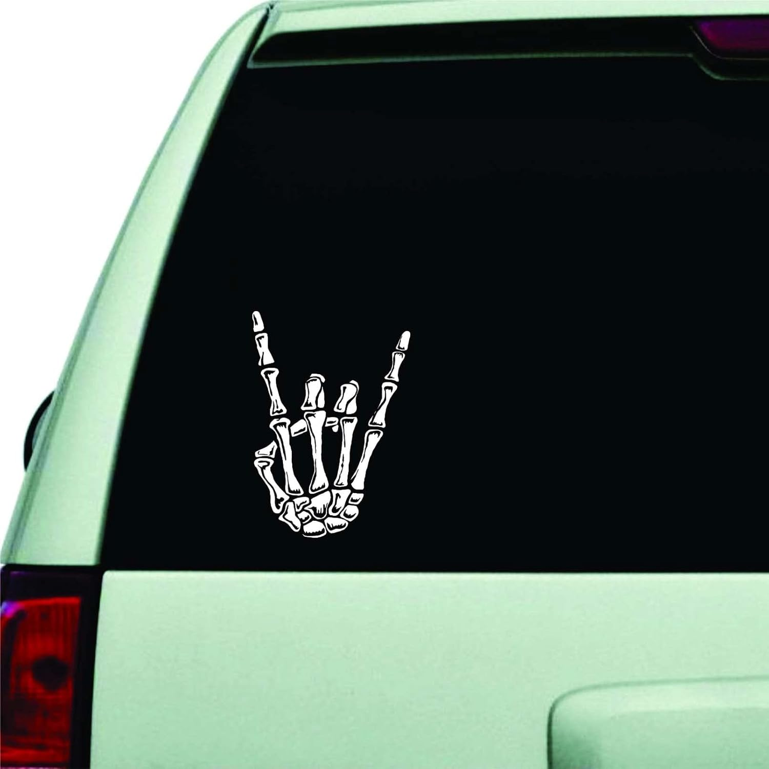 Rock on Skeleton Hand Sticker, Rock N Roll Gesture Decal, Mental Horns Sticker for Car Truck Jeep Window image number 4