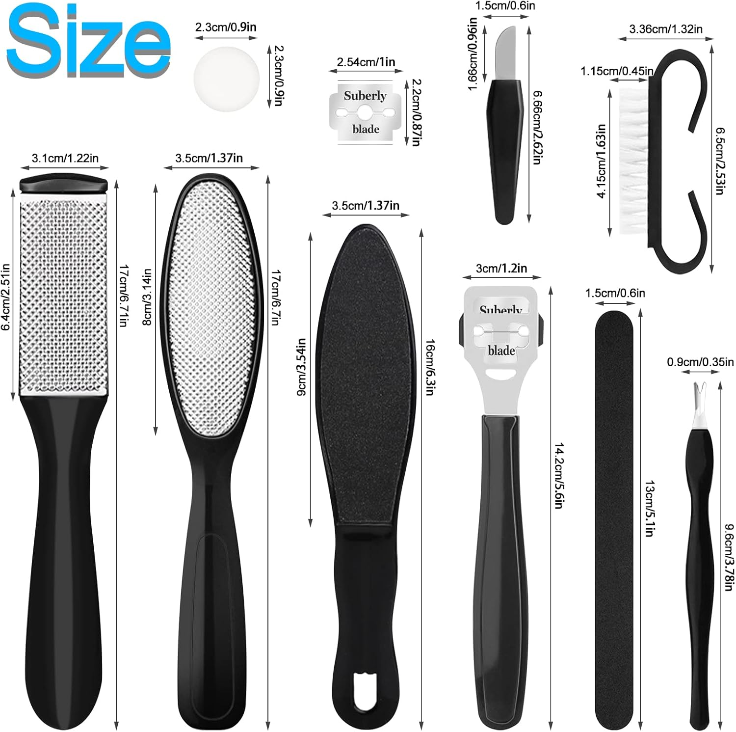 Sularpek Pedicure Kit, 10 in 1 File Feet, Pedicure Scraper, Pedicure Kit for Hard Skin Remover and Calluses, Foot Care image number 4