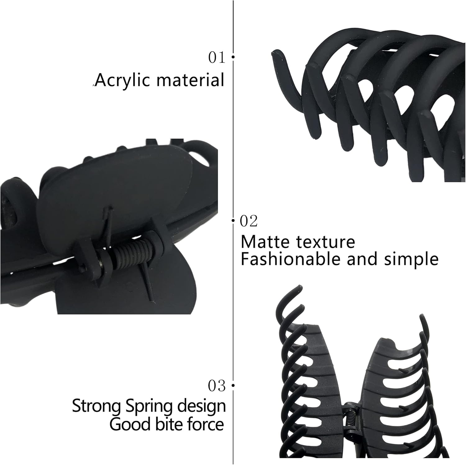 OWIIZI Big Hair Claw Clips for Women - Long Thick Hair 4.3" Nonslip Jumbo Clips with Strong Hold, Large Clamps for Styling (3 Packs) image number 5