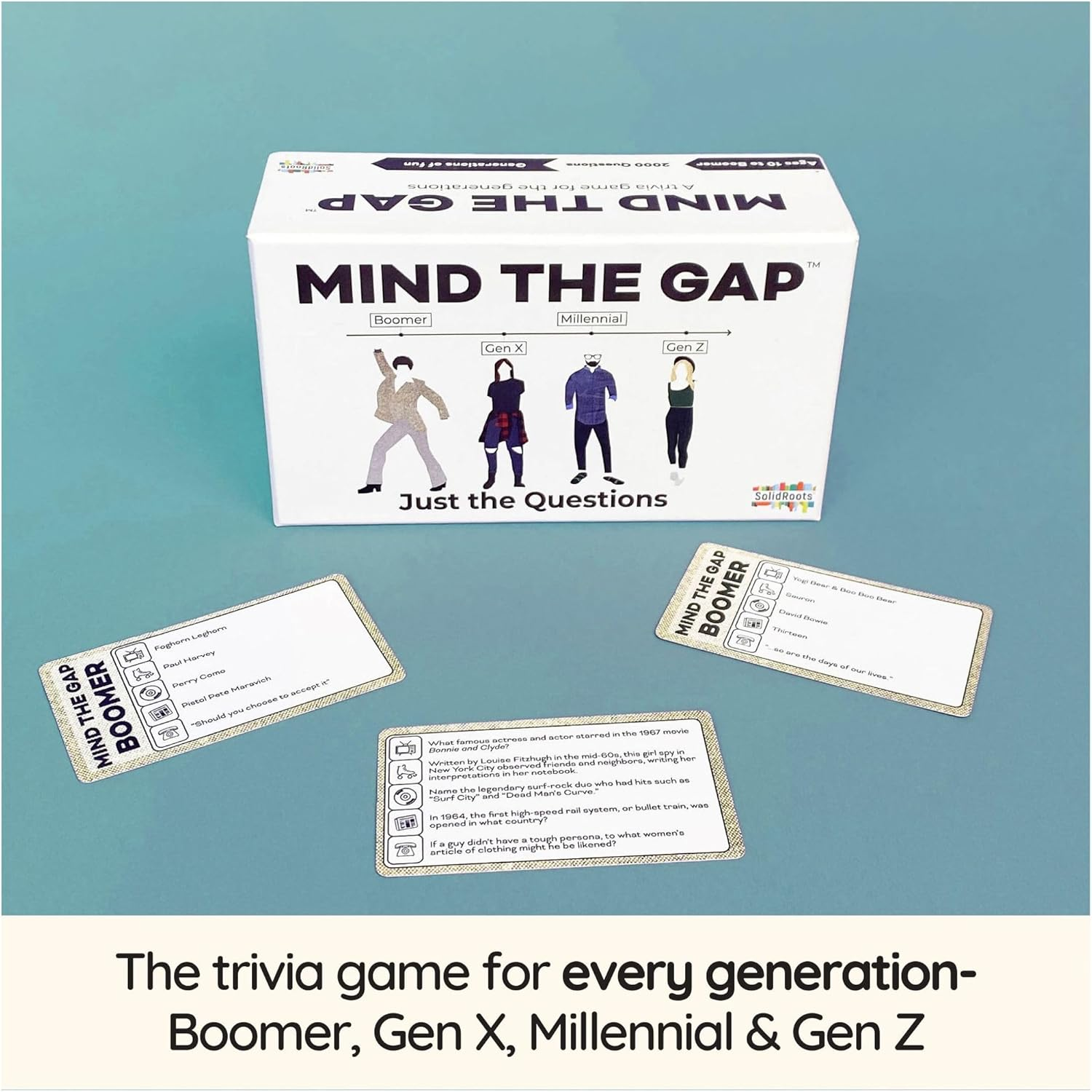 Mind the Gap Just the Questions, Expansion Pack with 1000 New Questions for All Generations + 50 New Challenge Cards - Mind The Gap-Travel Edition image number 3