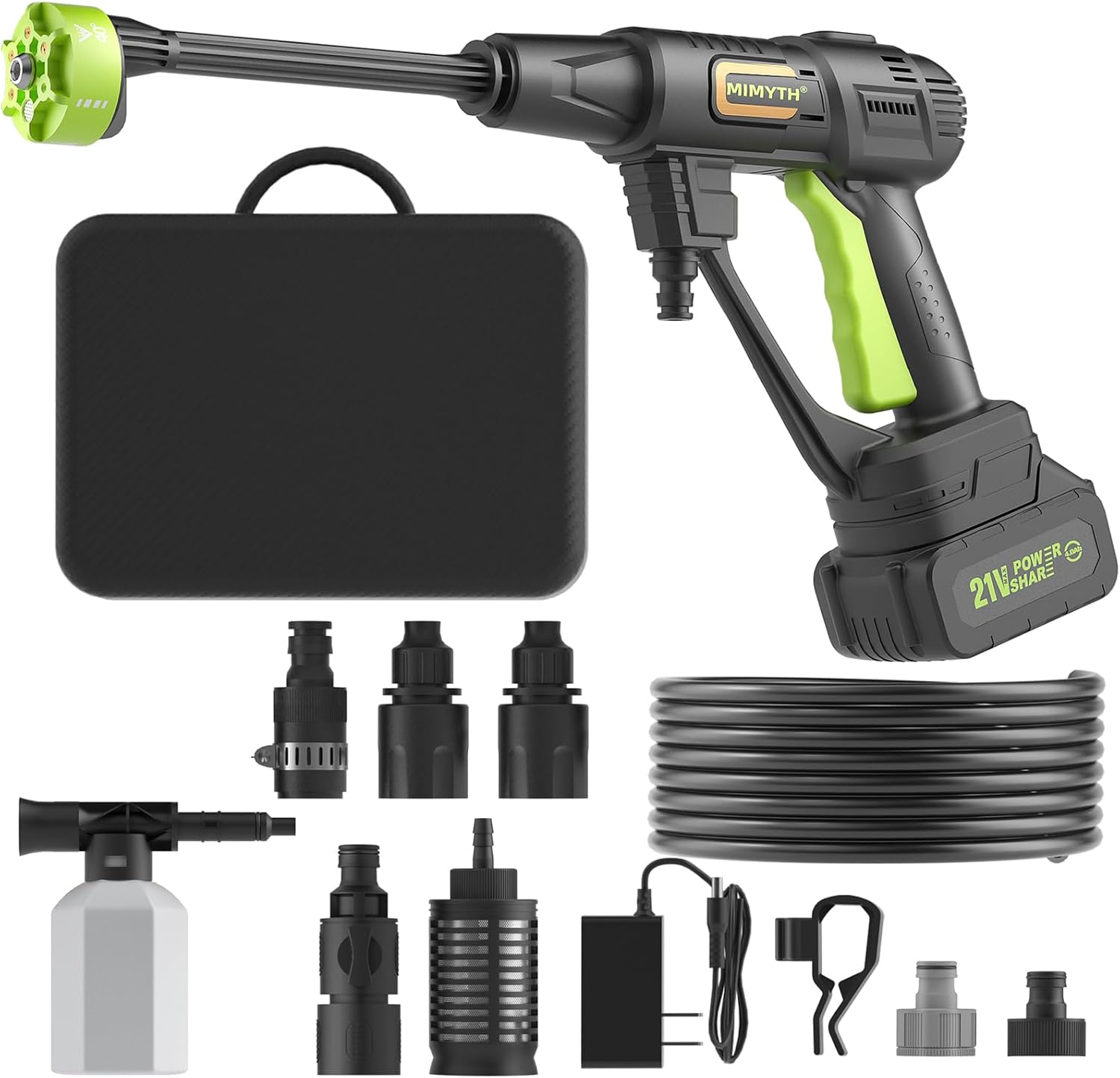 Cordless Pressure Washer; 990PSI Cordless Power Washer with Brushless Motor, 4.0Ah Battery&Charger, 6-In-1 Nozzle, 3 Power Level Touch Screen; Powerwasher for Cars/Yard image number 3