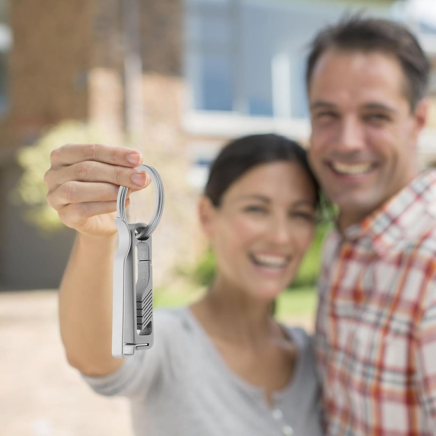 ULTECHNOVO Titanium Keychain Carabiner Clip Double-Sided Use Lightweight Rust-Resistant Key Ring with High Elastic Spring Suitable for Belt, Pants, and Bag Accessories image number 5