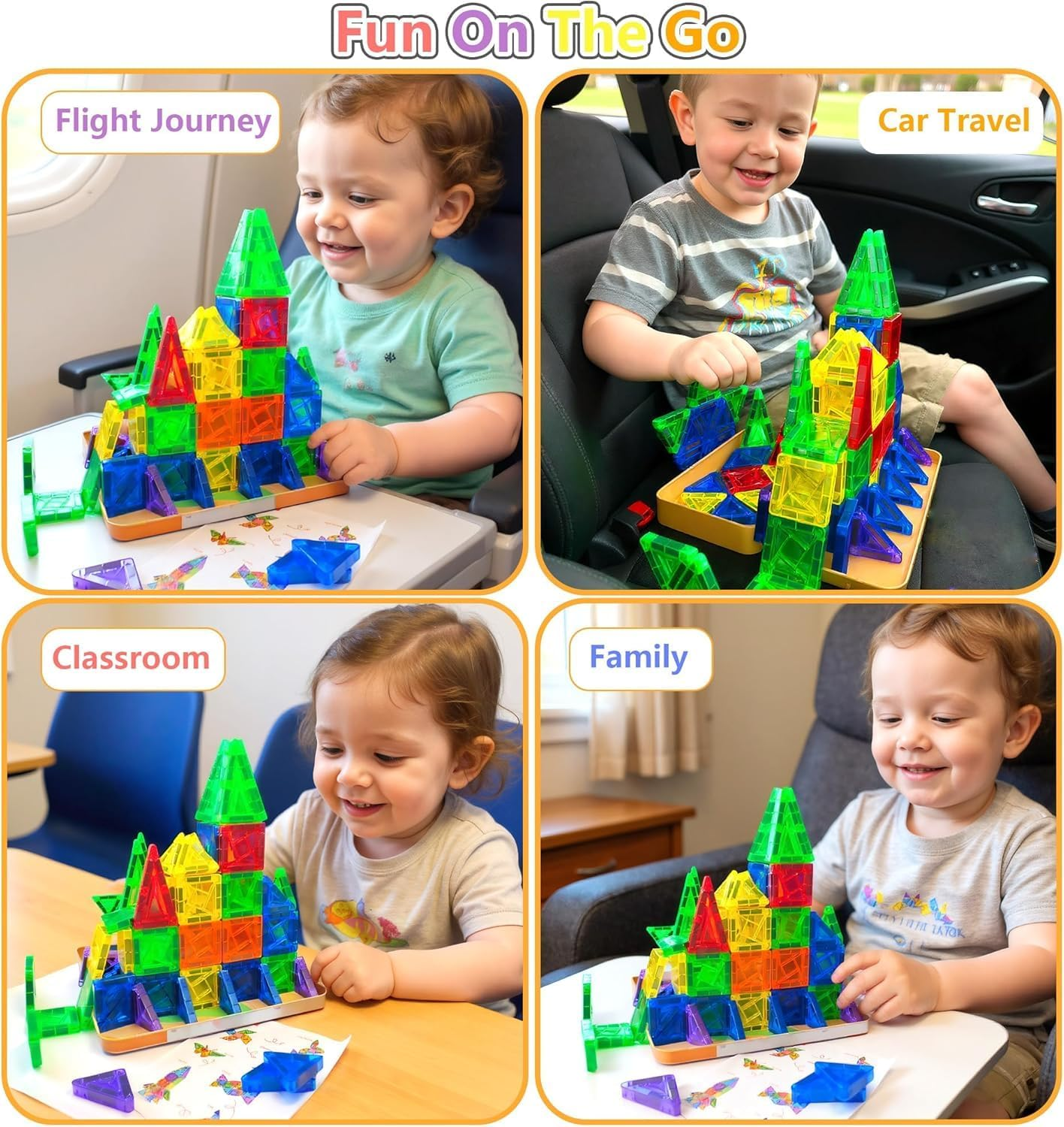 Mini Magnetic Tiles Travel Magnetic Tiles with Iron Box,26Pcs Magnet Building Block Set Travel Toys for Kids Ages 3+,Educational Portable Magnet Toys Gifts for Toddlers Boys & Girls Christmas Birthday image number 5