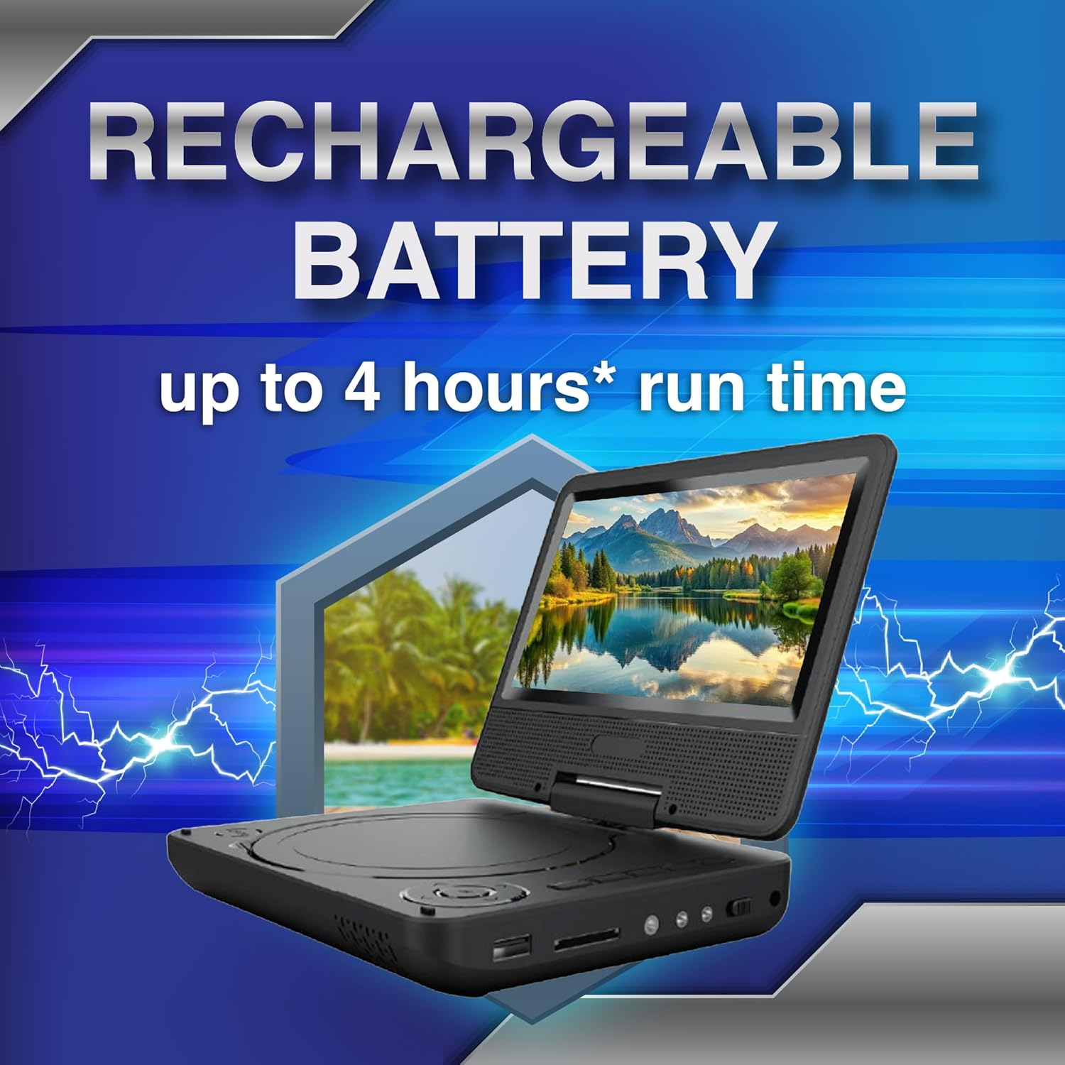 Laser 7 Portable DVD Player Screen with USB SD 12V 240V Region Free SD